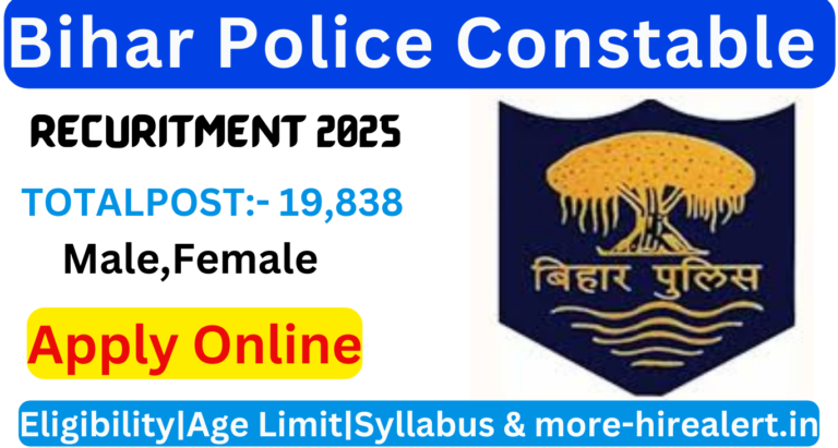 The Central Selection Board of Constable (CSBC) Recruitment 2025 for Bihar Police Constable for 19,838 post