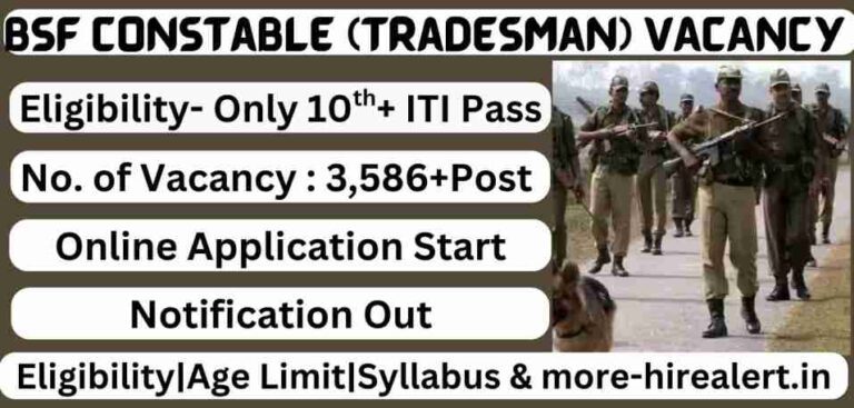 Border Security Force (BSF) Constable (Tradesman) New Vacancy 2025 Out – Check Eligibility 10th + ITI Pass Required